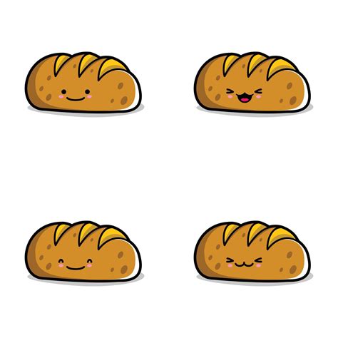 vector illustration of cute bread emoji 10521819 Vector Art at Vecteezy