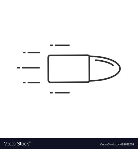 Flying bullet linear icon Royalty Free Vector Image