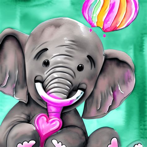 Smiling Baby Elephant · Creative Fabrica