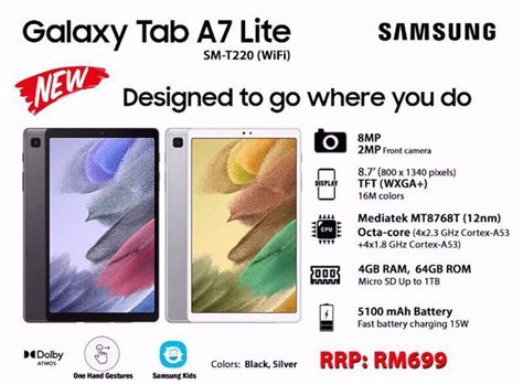 SAMSUNG GALAXY TAB A7 LITE [ 64+4GB RAM ] MALAYSIA SETMobile Corner ...