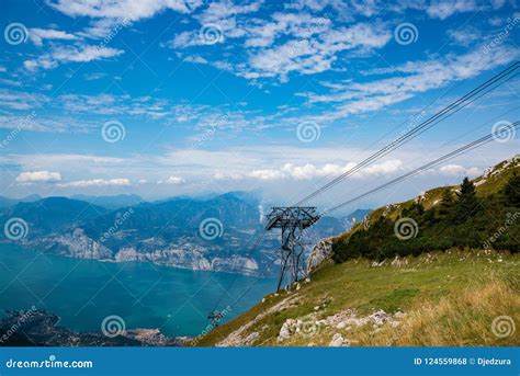 Cable Car on the Top of Monte Baldo Mountain in Malcesine. Stock Photo ...