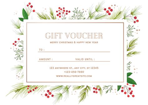 Christmas Gift Certificate Template Free