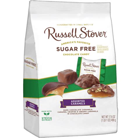 Russell Stover Sugar Free Assorted Caramels with Stevia, 17.85 oz. Bag ...