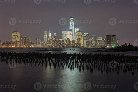 New York Skyline from Jersey City, New Jersey at night. 16169944 Stock ...