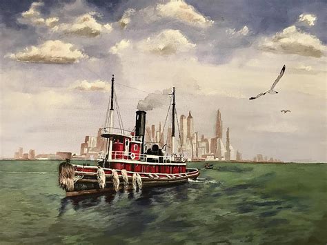 Old Tugboat Painting by Rob Peters