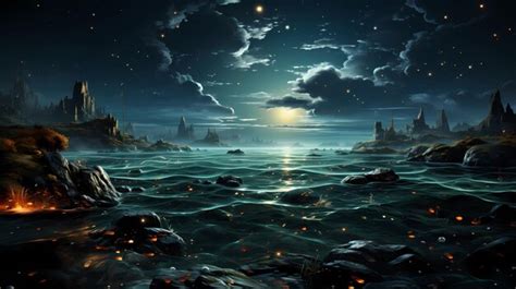 Premium AI Image | Sea of stars at night