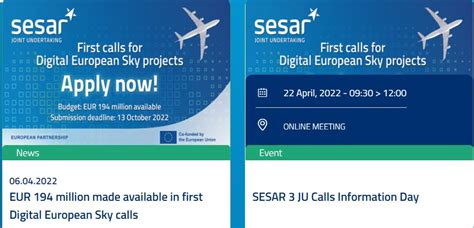 First Digital European Sky (SESAR 3) Calls Are Opened With EUR 194 ...