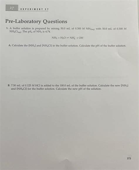 Solved Lab Report: Experiment 27A buffer solution is | Chegg.com