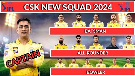 IPL 2024 | Chennai Super Kings Full Squad | CSK Full Squad 2024 | CSK ...