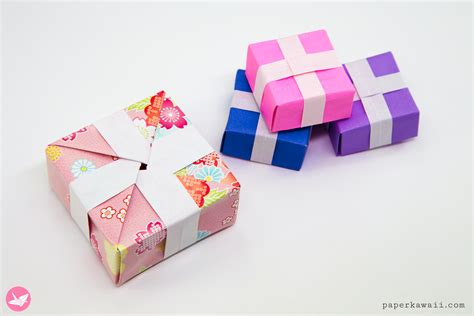 Origami Present Gift Box Tutorial - Paper Kawaii