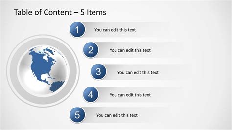 Table Of Contents Slide Template