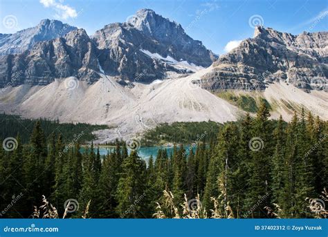 Bow Lake stock photo. Image of peak, panoramic, rock - 37402312