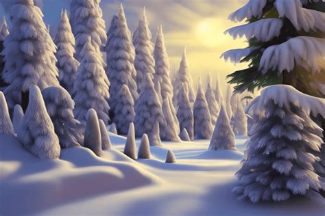 Winter Magical Forest Landscape Background · Creative Fabrica