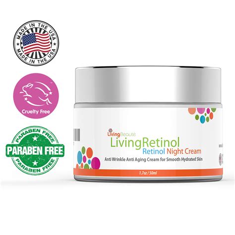 LivingRetinol Best Retinol Night Cream Hydrating Anti Wrinkle Cream