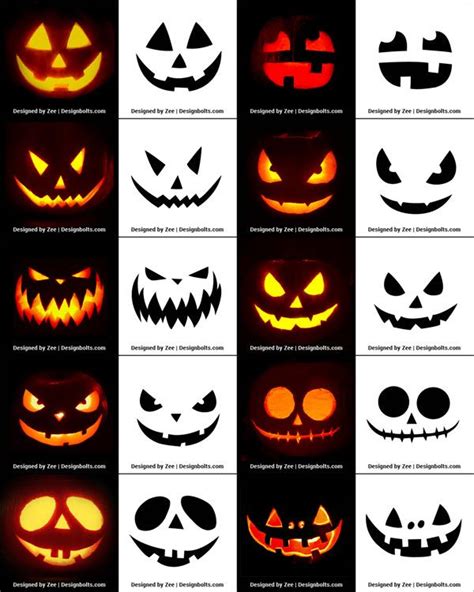 Printable Pumpkin Face Stencils - Printable World Holiday