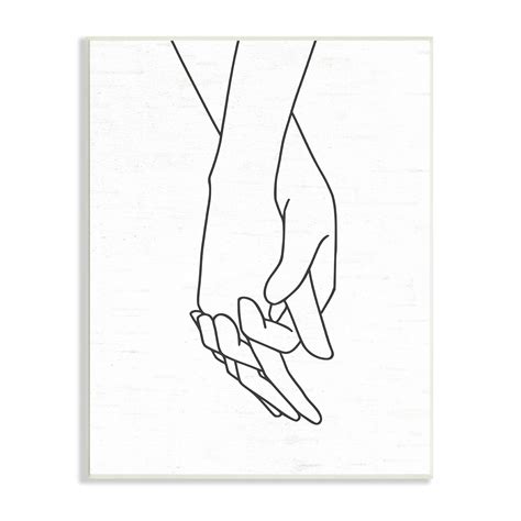 Stupell Industries Romantic Holding Hands Outline Drawing Loving Couple ...