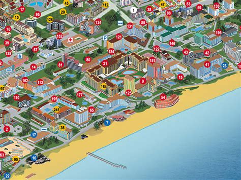 Map of the Month 3/2012: Panoramic tourist map of resort Sunny Beach ...