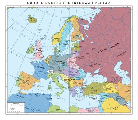 a map of europe during the interwar period