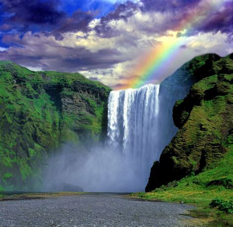 Rainbow Waterfall | Waterfall Rainbow by MrsLeonScottKennedy on ...