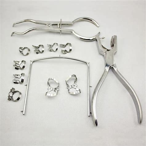 Dental Rubber Dam Hole Puncher Clamps Forceps Frame Punch (12 Pieces ...