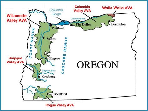 oregon wine regions map | Oregon Wine Willamette Valley Map #wineinfo ...