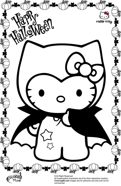 Hello Kitty Halloween Coloring Pages | Minister Coloring