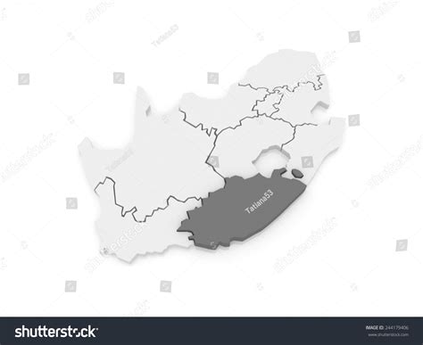 Map Of Eastern Cape (Bisho). South Africa. 3d Stock Photo 244179406 ...