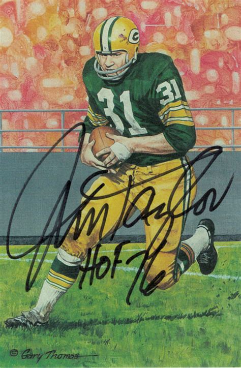 Jim Taylor Autographed Green Bay Packers Goal Line Art Card HOF Black ...