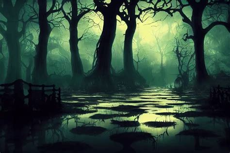 Scary swamp at night Stock Photos, Royalty Free Scary swamp at night ...