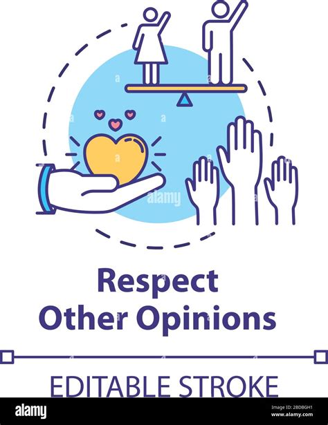 Respect other opinions concept icon. Understand and accept friends ...