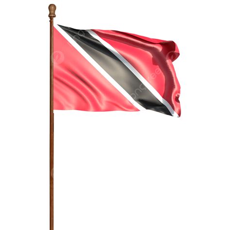 Trinidad And Tobago Flag With Pole PNG, Vector, PSD, and Clipart With ...