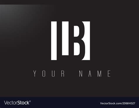 Lb letter logo with black and white negative Vector Image