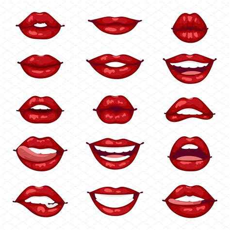 Female lips isolated vector | Pre-Designed Illustrator Graphics ...