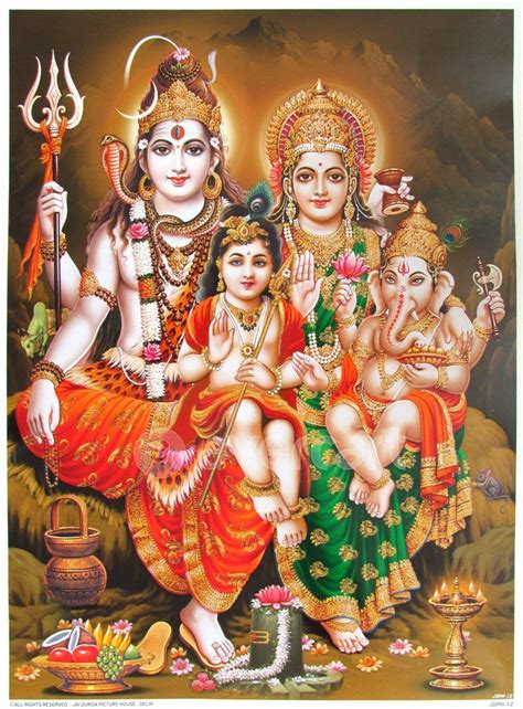 Shiva Parvati Ganesha Kartikeya | Lord shiva family, Lord shiva, Lord ...