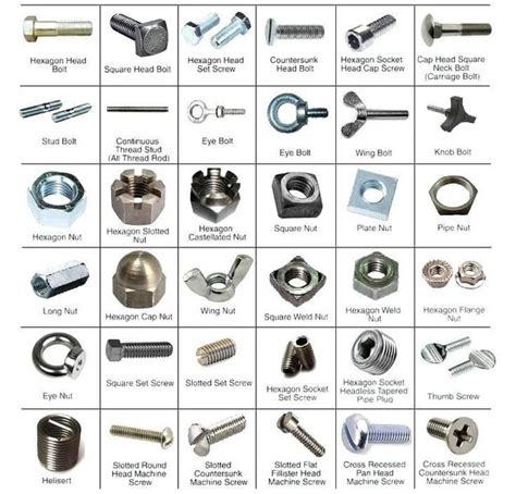 Types of Nuts, Bolts, Screws : coolguides | Garage tools, Screws and ...