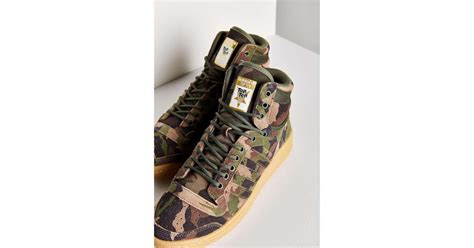 adidas Originals Originals Camo Top Ten Hi Sneaker in Blue | Lyst