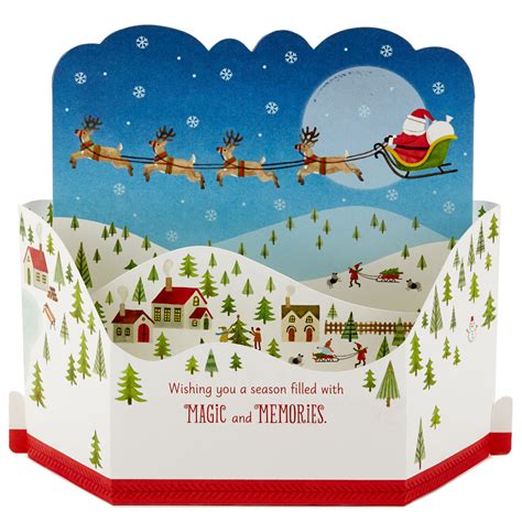 Santa's Sleigh Musical 3D Pop-Up Christmas Card With Motion - Greeting ...