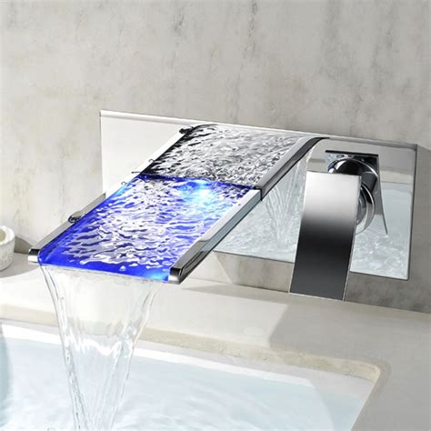 Koko Contemporary LED Wall-Mounted Polished Chrome Brass Waterfall ...