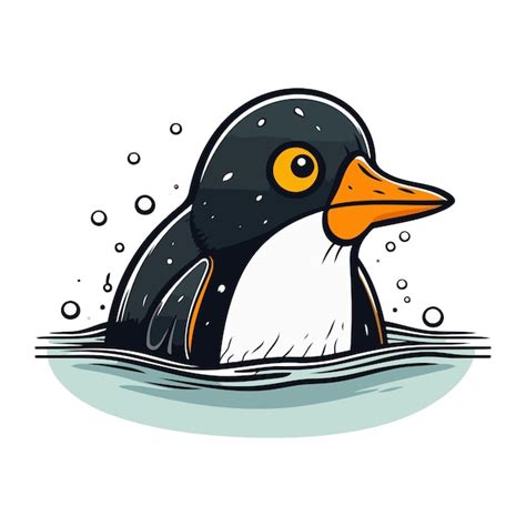 Premium Vector | Cute penguin swimming in the water cartoon vector ...