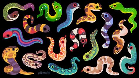 pikaole on Twitter | Snake drawing, Snake illustration, Cute reptiles