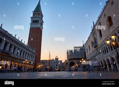 Piazza San Marco at Night Venice Italy Stock Photo - Alamy