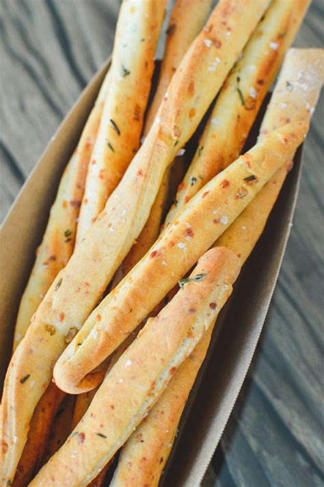 Herb, Garlic & Cheese Grissini Breadsticks Recipe - Milk & Dust