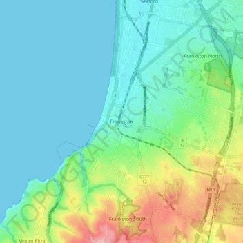 Frankston topographic map, elevation, relief