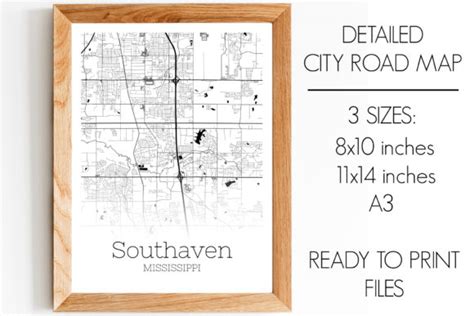 Southaven Mississippi City Map Graphic by SVGExpress · Creative Fabrica