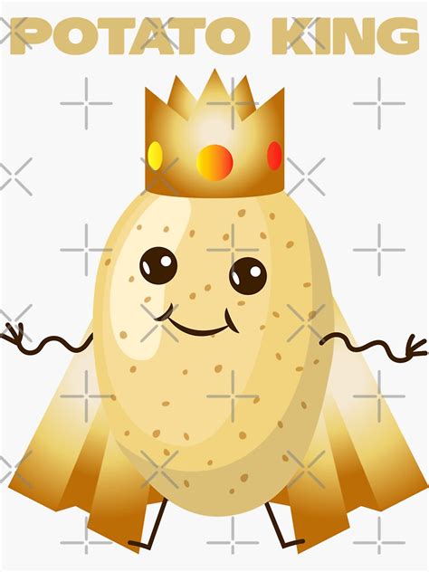 "Funny Potato King " Sticker for Sale by FruiToon | Redbubble