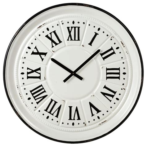 30.75" Black and White Decorative Roman Numeral Indoor Wall Clock ...