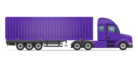 truck semi trailer for transportation of goods vector illustration ...