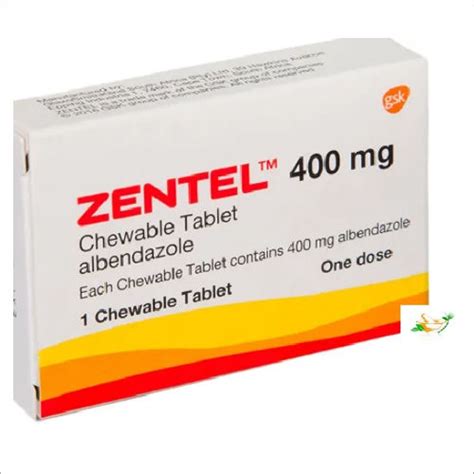 Brand Zentel 400mg (albendazole) Chewable Tablets General Medicines at ...