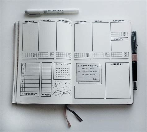 Simple layout for June. Notebook: A5 Leuchtturm1917, pens: 0,1 and 0,7 ...