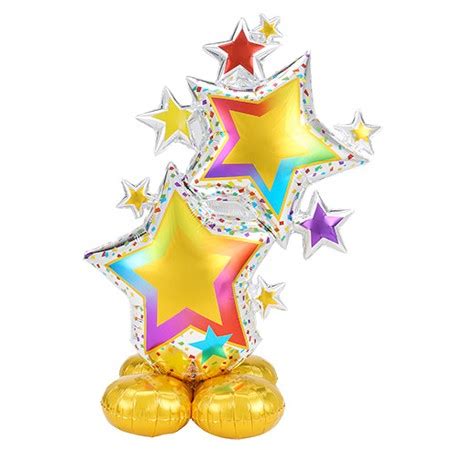 Helium+AirLoonz Colored Stars 59in Mylar Balloon Display - Balloon ...